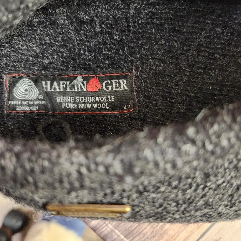 Haflinger Guido Black‎ boiled wool slip-on loafers elastic drawstring M9 L11